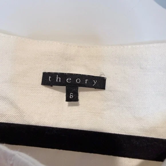 THEORY Linen Blend‎ Sleeveless Shift Dress White Size 6 - Picture 6 of 8